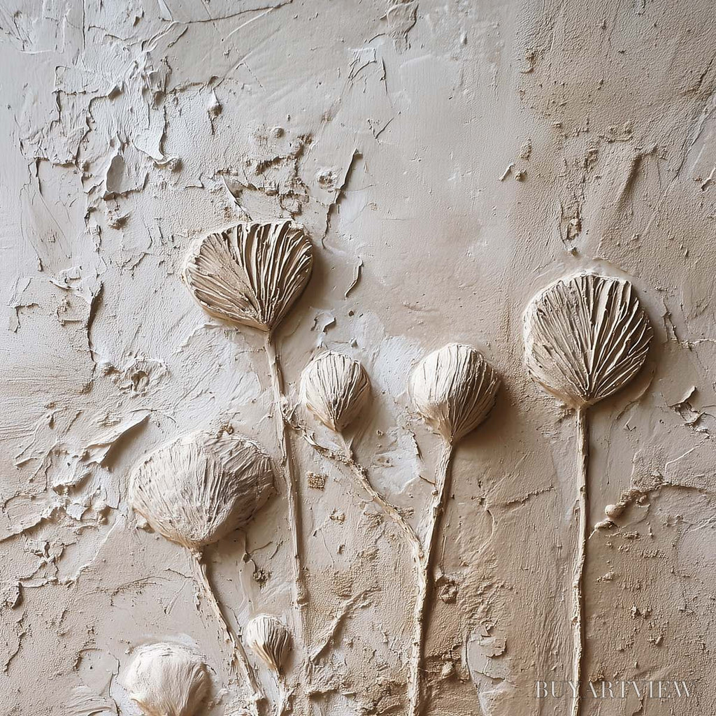 ARTOVITAS Earthen Blooms – Textured Wabi-Sabi Floral Impasto Painting - image 3
