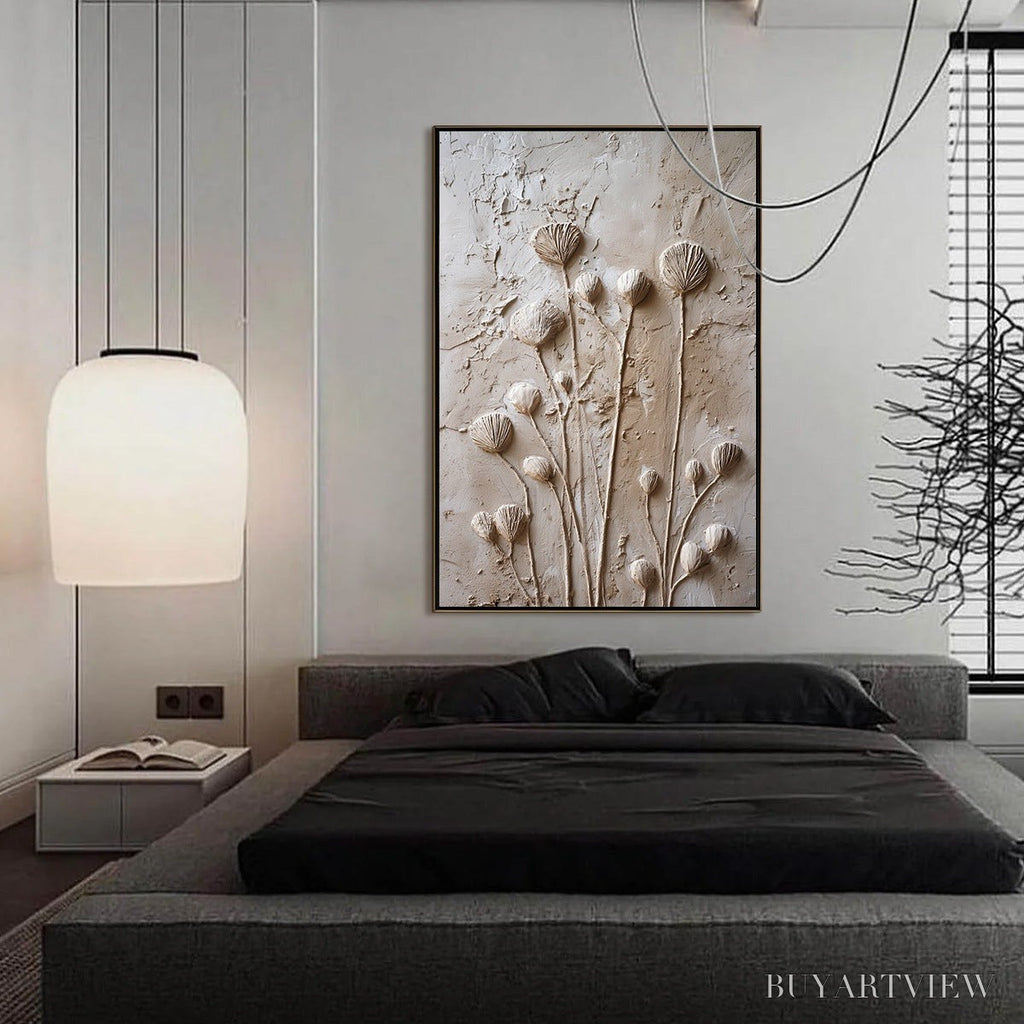 ARTOVITAS Earthen Blooms – Textured Wabi-Sabi Floral Impasto Painting - image 4