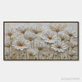 ARTOVITAS Ivory Bloom – Textured Wabi Sabi Floral Impasto Painting - image 1