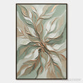 ARTOVITAS Verdant Whisper – Textured Abstract Botanical Leaf Painting - image 1