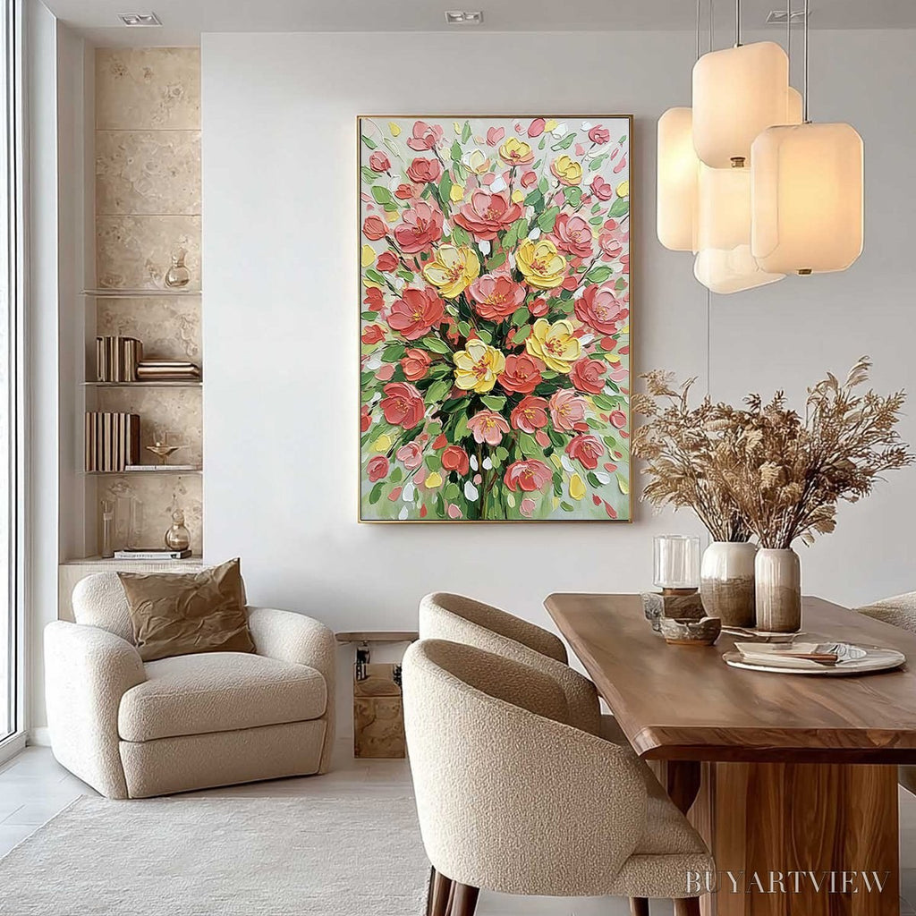 ARTOVITAS Joyful Bloom – Textured Floral Impasto Oil Painting - image 6