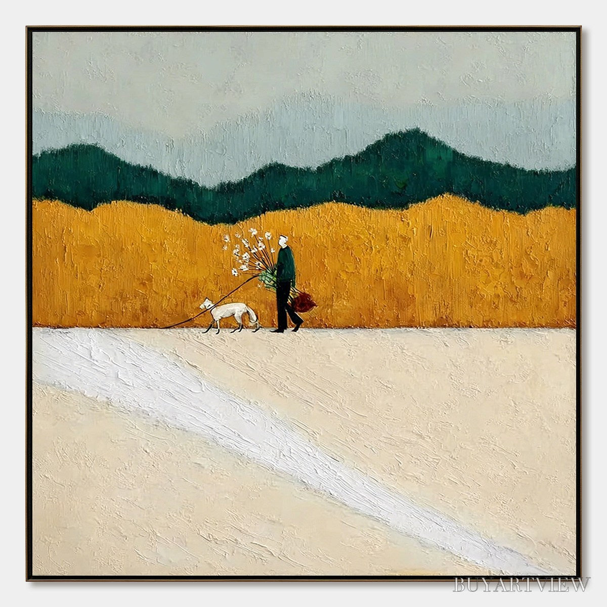 ARTOVITAS Homeward Bound – Textured Figurative Landscape - image 1