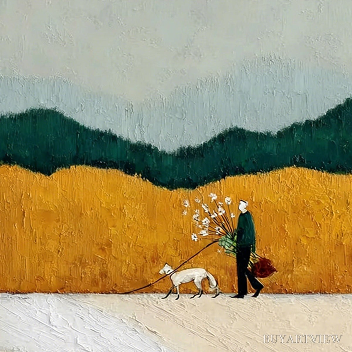 ARTOVITAS Homeward Bound – Textured Figurative Landscape - image 5