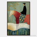 ARTOVITAS A Gentle Journey – Textured Figurative Painting of a Rider and Horse - image 1