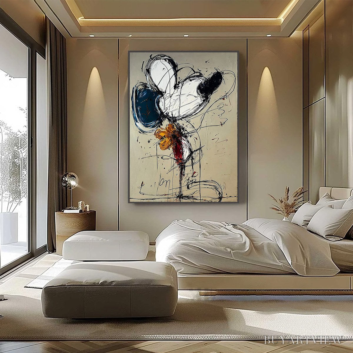 ARTOVITAS Spontaneous Bloom – Large Abstract Floral Impasto Oil Painting on Canvas - image 2