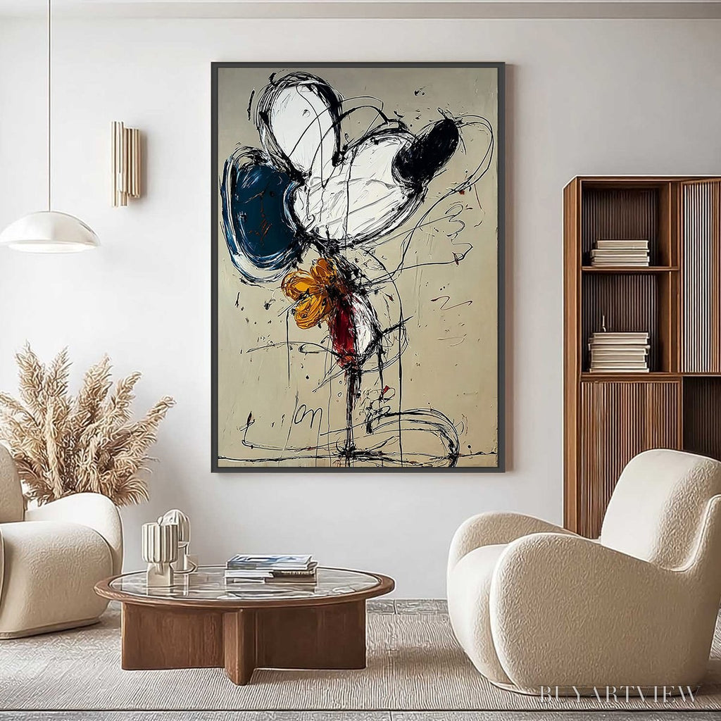 ARTOVITAS Spontaneous Bloom – Large Abstract Floral Impasto Oil Painting on Canvas - image 4