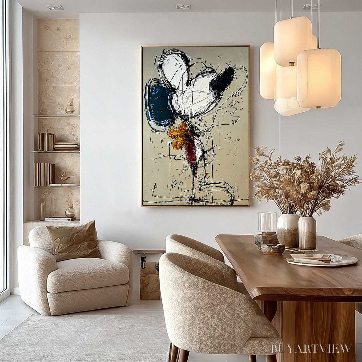 ARTOVITAS Spontaneous Bloom – Large Abstract Floral Impasto Oil Painting on Canvas - image 6