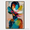 ARTOVITAS Petaled Persona – Colorful Abstract Floral Portrait Impasto Painting - image 1