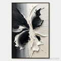 ARTOVITAS Eclosion – Black and White Wabi Sabi Textured Abstract Flower Painting - image 1