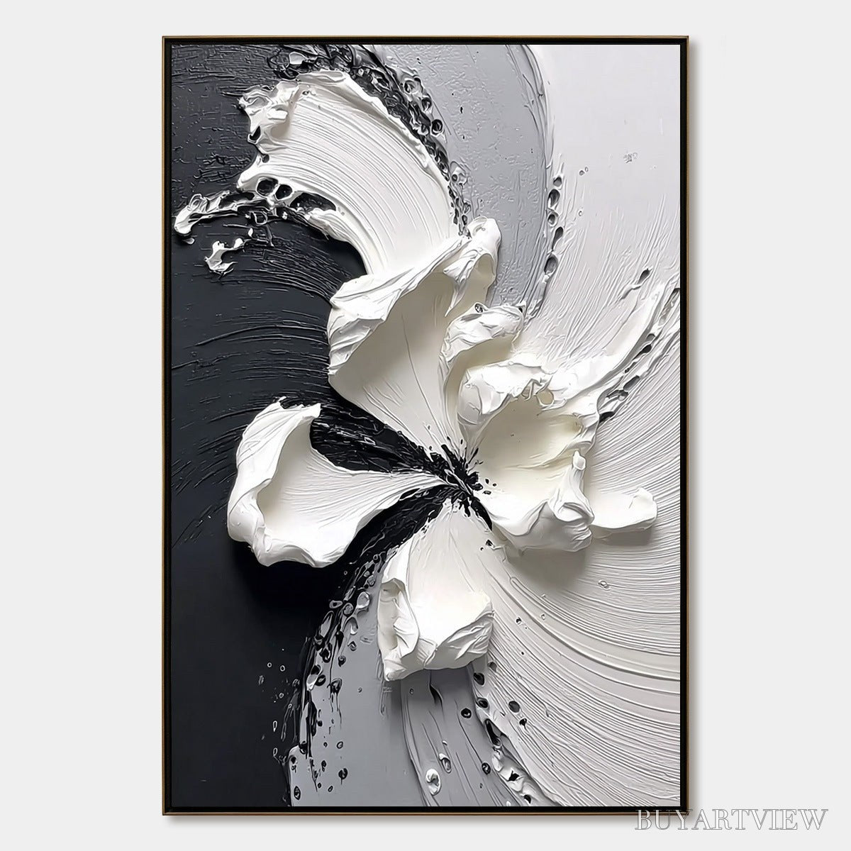 ARTOVITAS Echoes in White – Textured Wabi-Sabi Abstract Floral - image 1