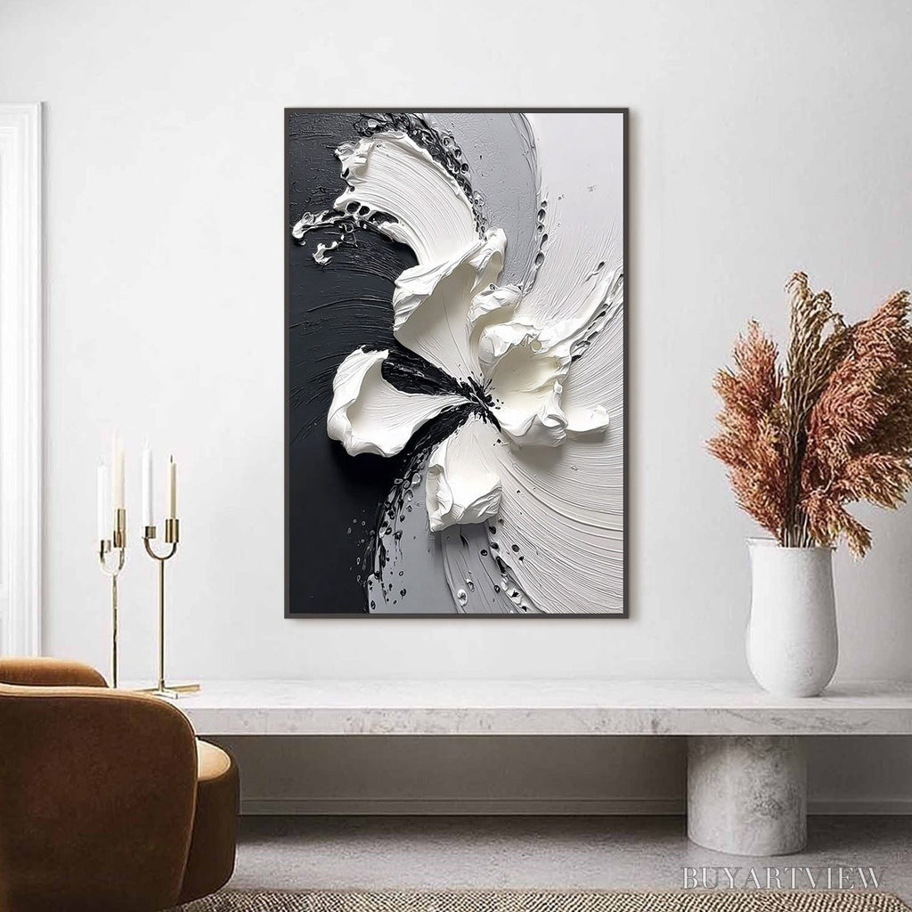 ARTOVITAS Echoes in White – Textured Wabi-Sabi Abstract Floral - image 2