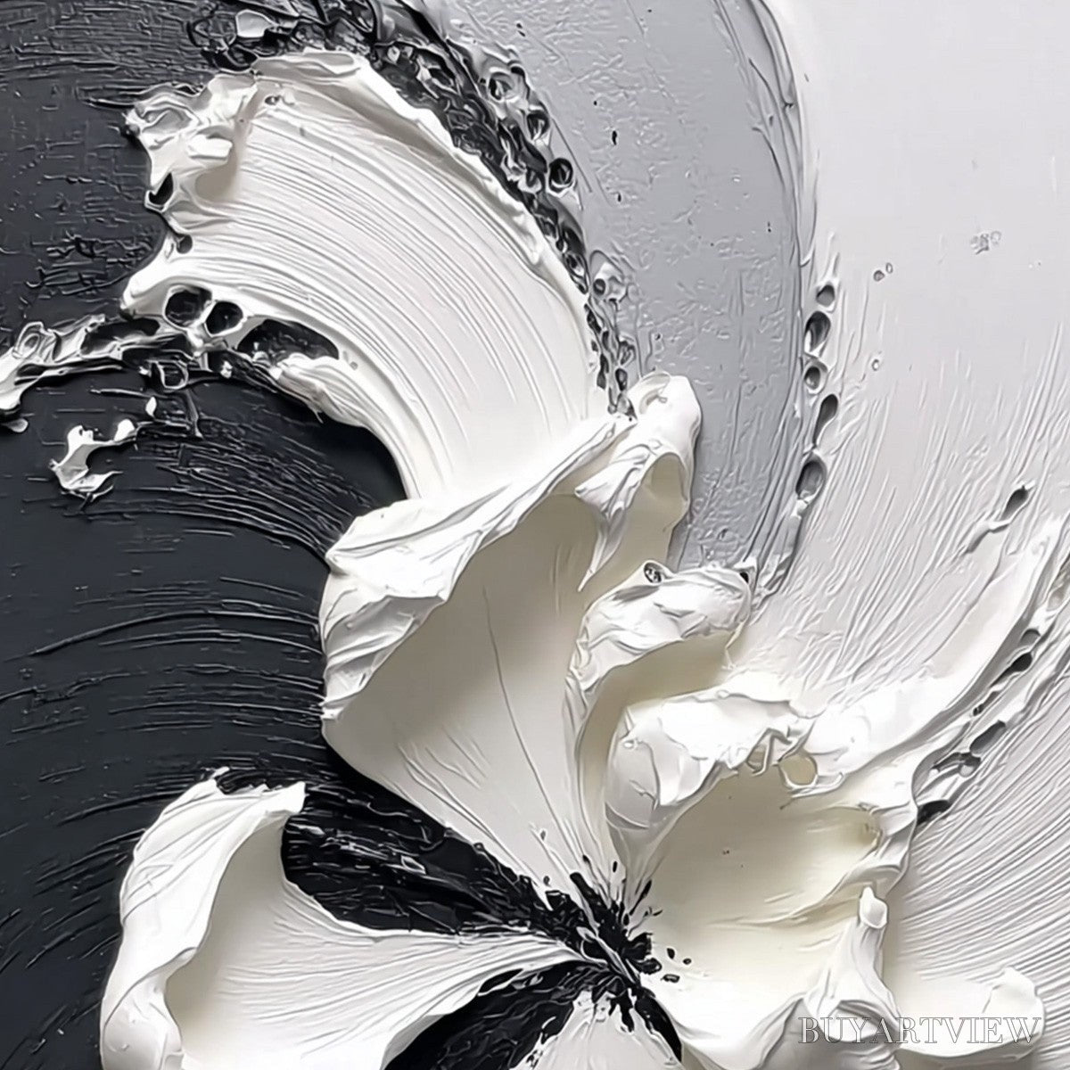 ARTOVITAS Echoes in White – Textured Wabi-Sabi Abstract Floral - image 3