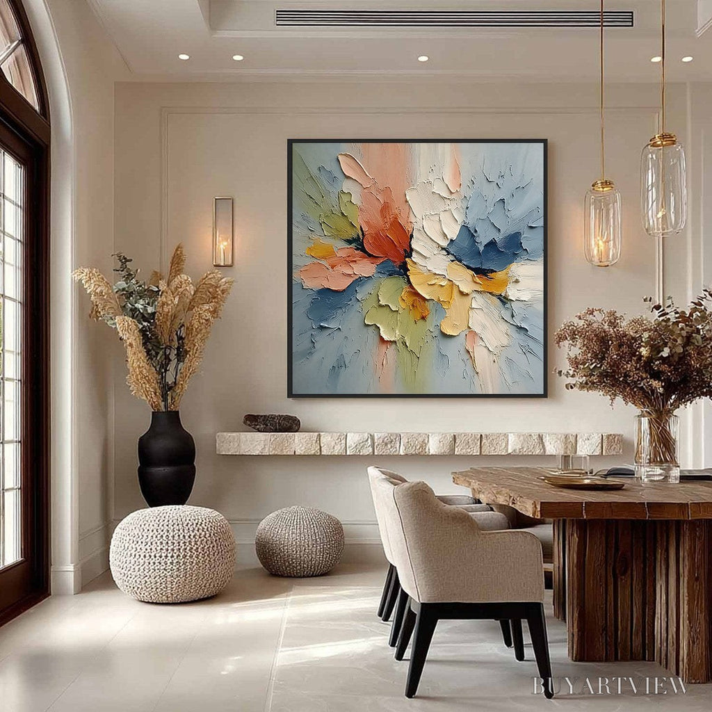 ARTOVITAS Ethereal Bloom – Textured Impasto Abstract Floral Painting - image 2