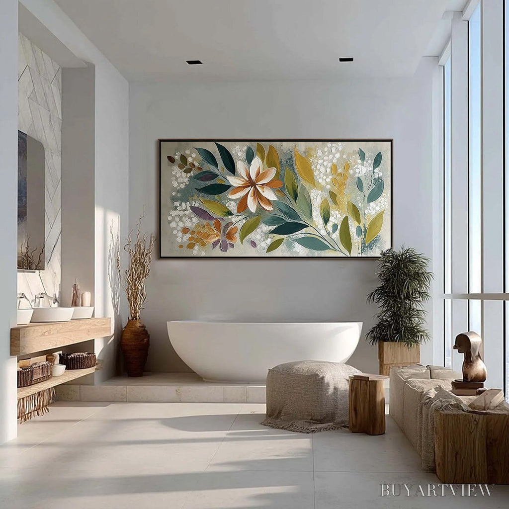 ARTOVITAS Earthly Bloom – Textured Abstract Floral Impasto Painting - image 4