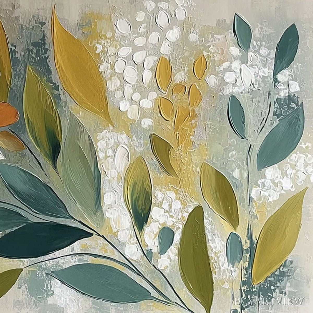 ARTOVITAS Earthly Bloom – Textured Abstract Floral Impasto Painting - image 5