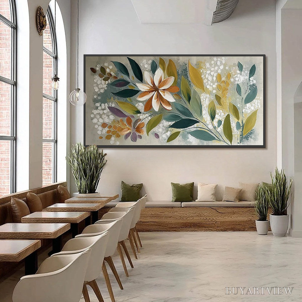 ARTOVITAS Earthly Bloom – Textured Abstract Floral Impasto Painting - image 6