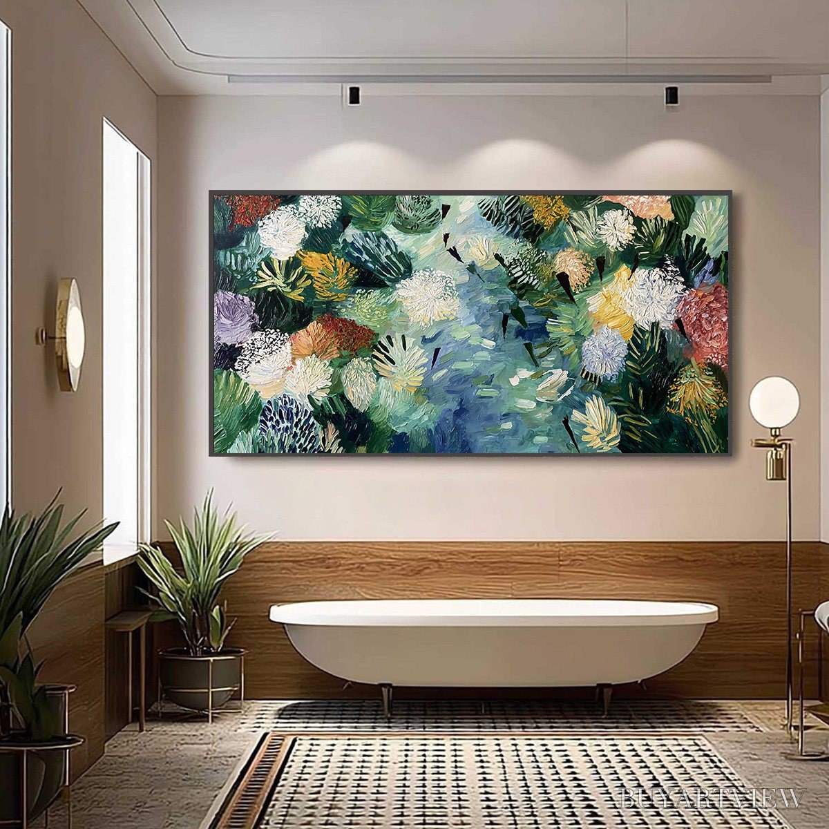 ARTOVITAS River of Blooms – Textured Palette Knife Abstract Floral Painting - image 6