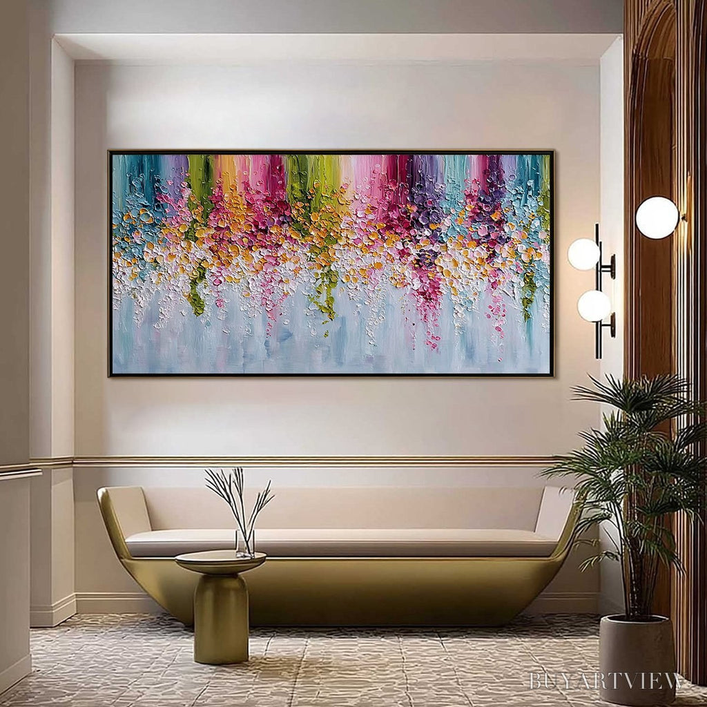 ARTOVITAS Petal Rain – Heavy Texture Impasto Floral Abstract Painting - image 2