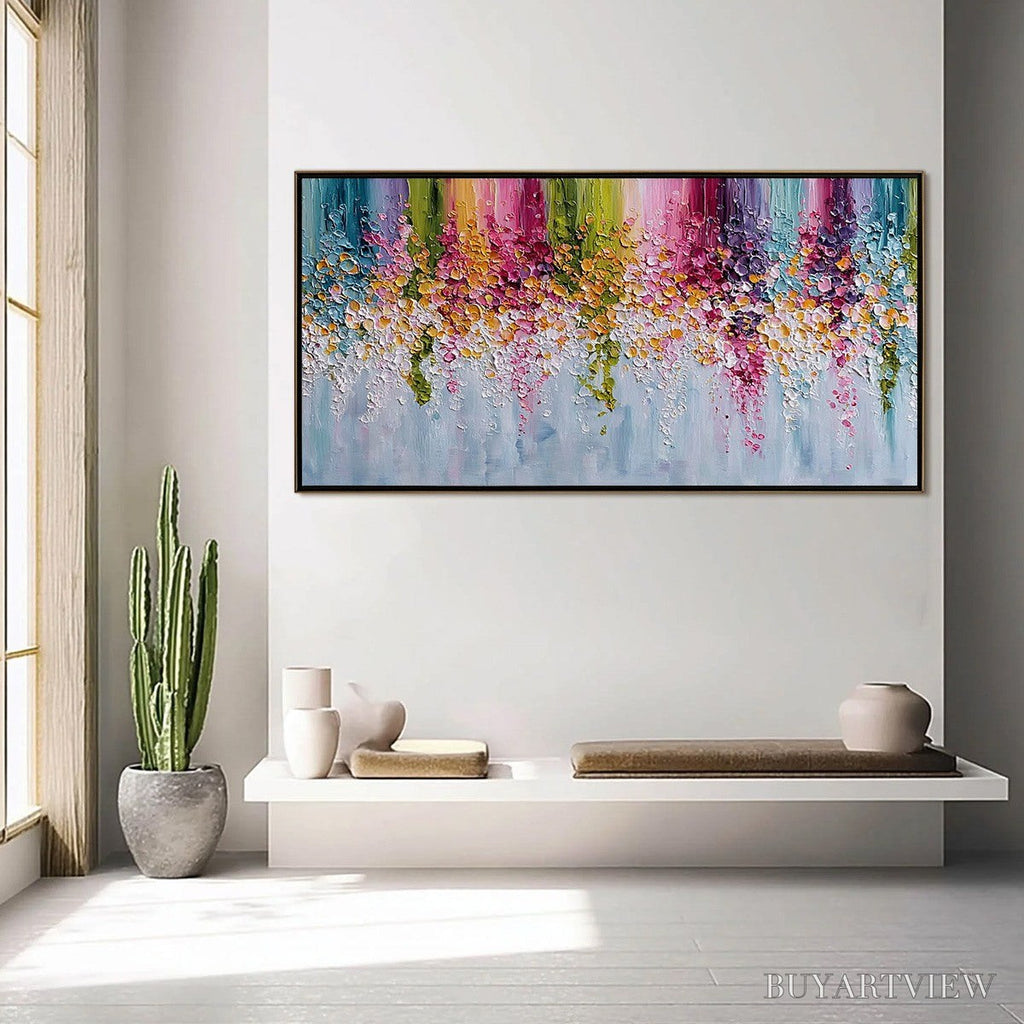 ARTOVITAS Petal Rain – Heavy Texture Impasto Floral Abstract Painting - image 4