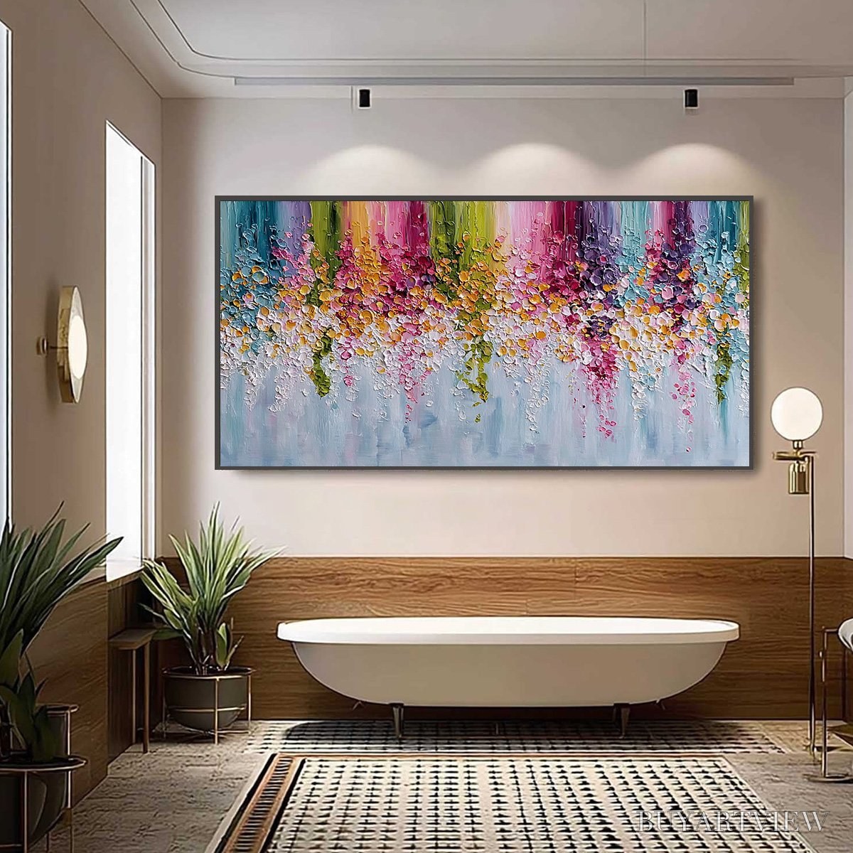 ARTOVITAS Petal Rain – Heavy Texture Impasto Floral Abstract Painting - image 6