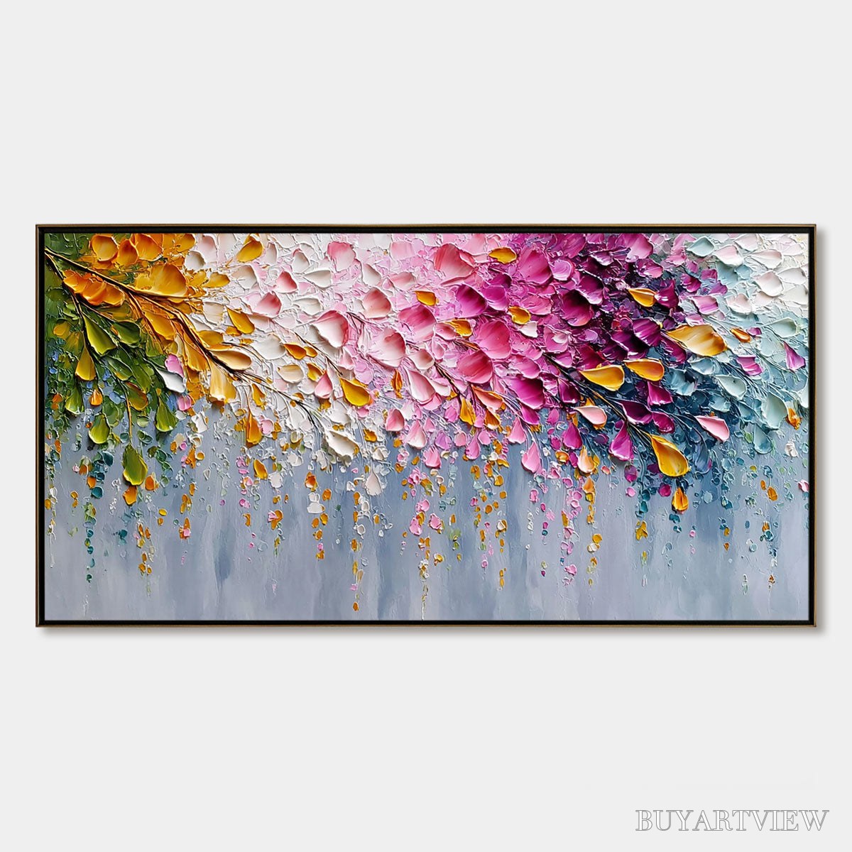 ARTOVITAS Petal-Rain-Heavy-Texture-Impasto-Floral-Abstract - image 1