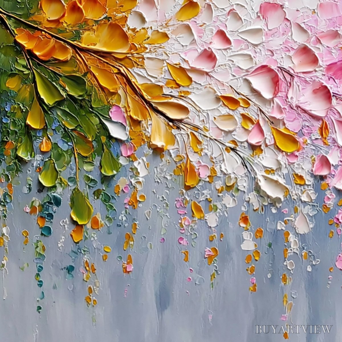 ARTOVITAS Petal-Rain-Heavy-Texture-Impasto-Floral-Abstract - image 3