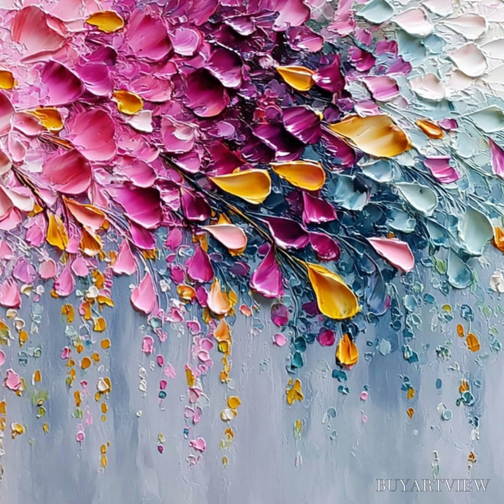 ARTOVITAS Petal-Rain-Heavy-Texture-Impasto-Floral-Abstract - image 5