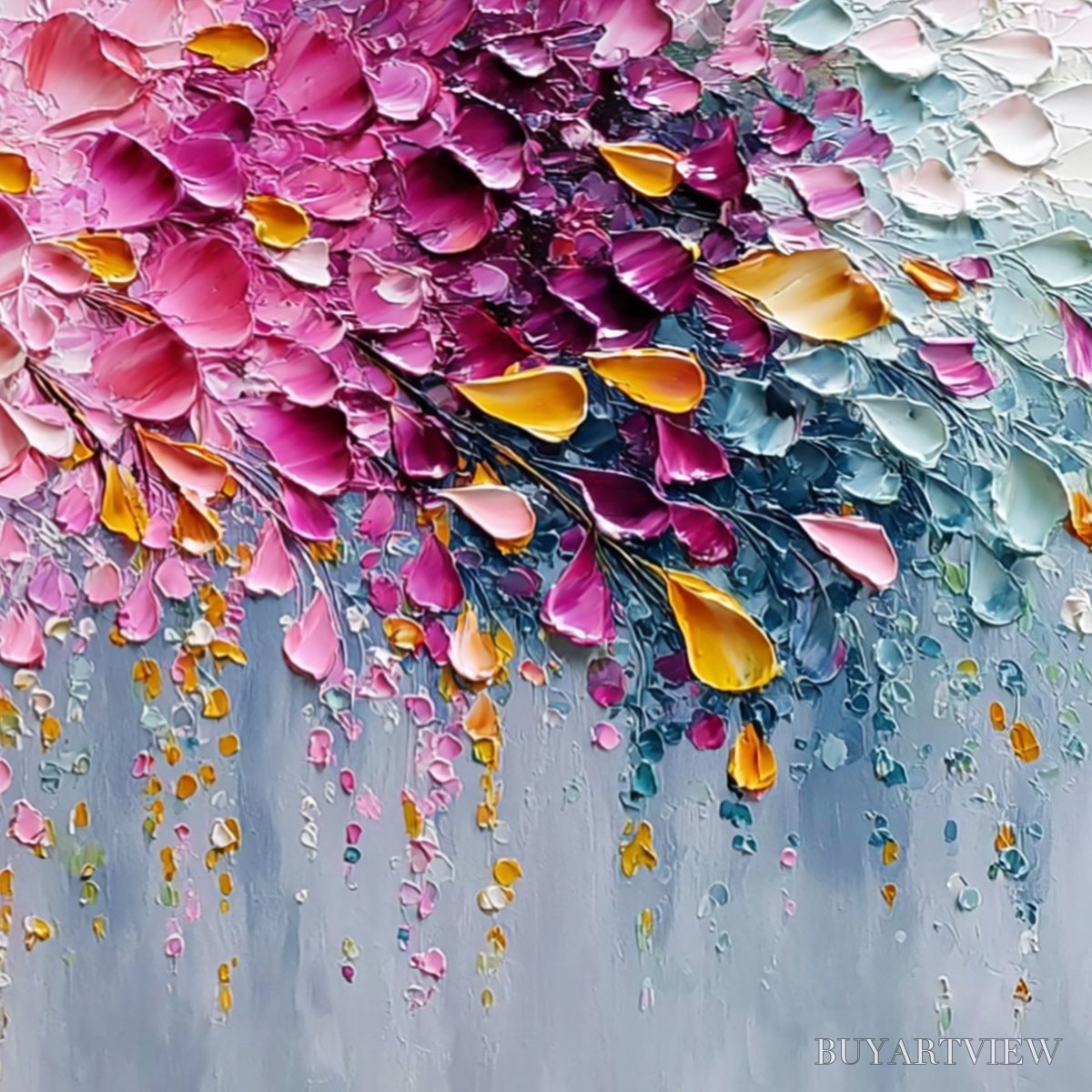 ARTOVITAS Petal-Rain-Heavy-Texture-Impasto-Floral-Abstract - image 5