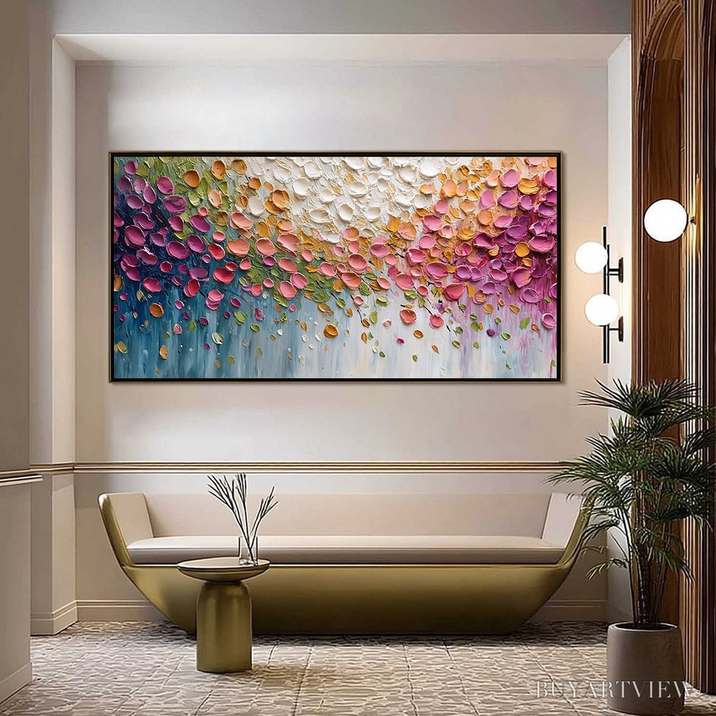 ARTOVITAS Petal Cascade – Colorful Textured Floral Impasto - image 2
