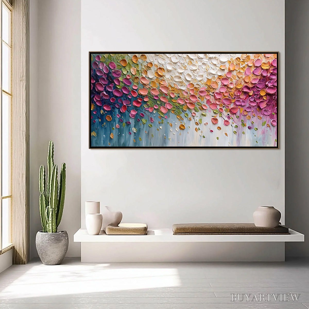ARTOVITAS Petal Cascade – Colorful Textured Floral Impasto - image 4