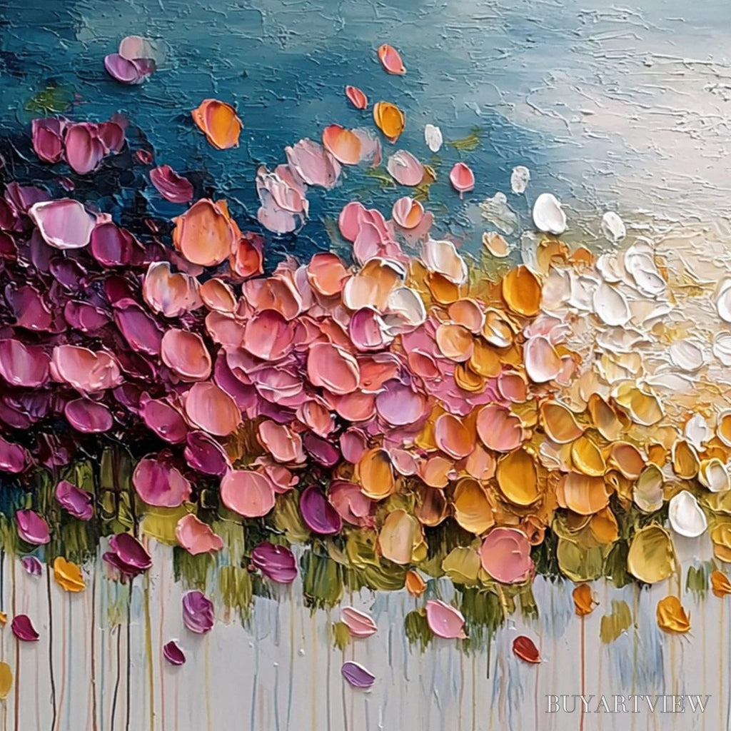 ARTOVITAS Floral Confetti – Vibrant Textured Palette Knife Floral Landscape Painting - image 3
