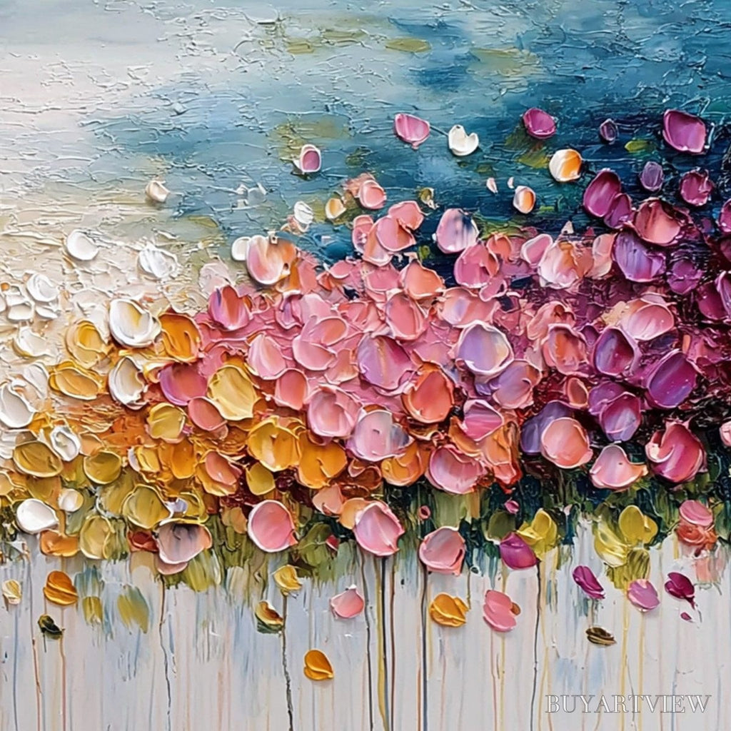ARTOVITAS Floral Confetti – Vibrant Textured Palette Knife Floral Landscape Painting - image 5