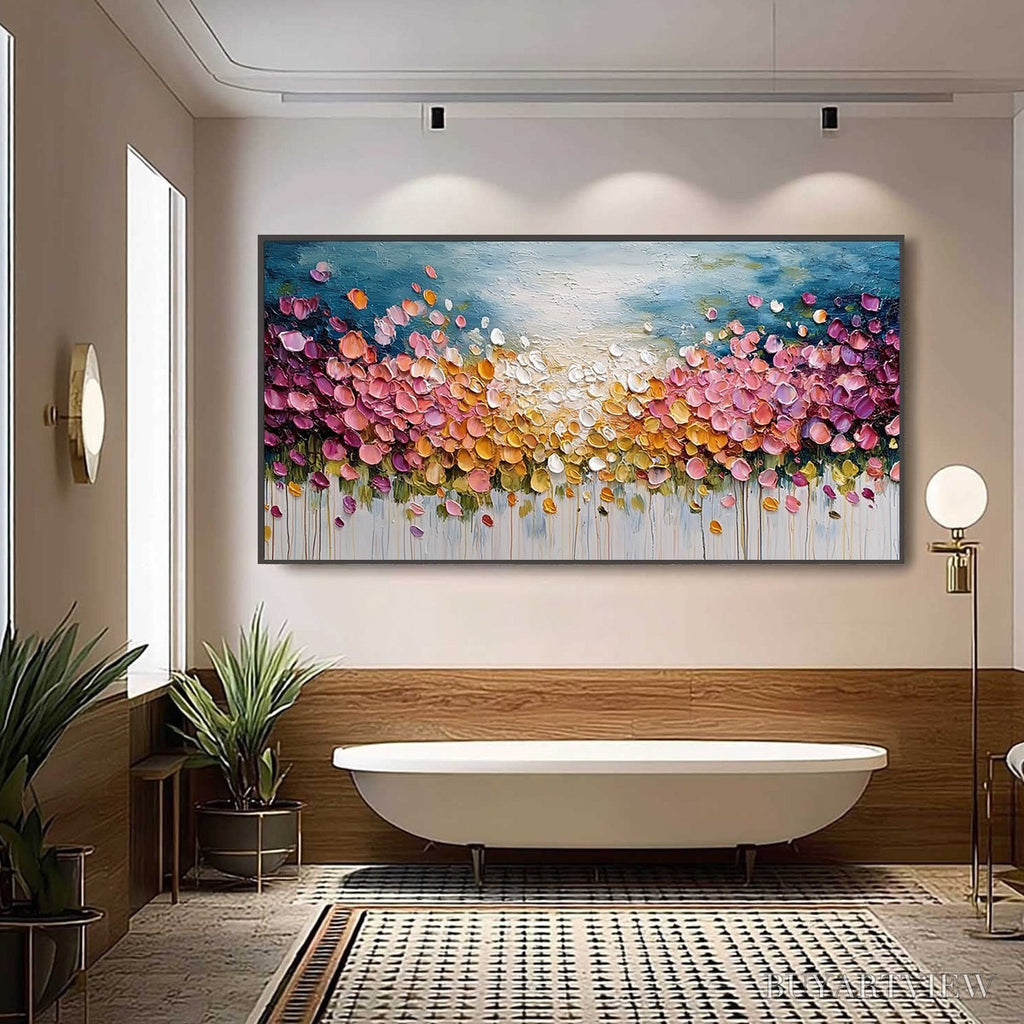 ARTOVITAS Floral Confetti – Vibrant Textured Palette Knife Floral Landscape Painting - image 6