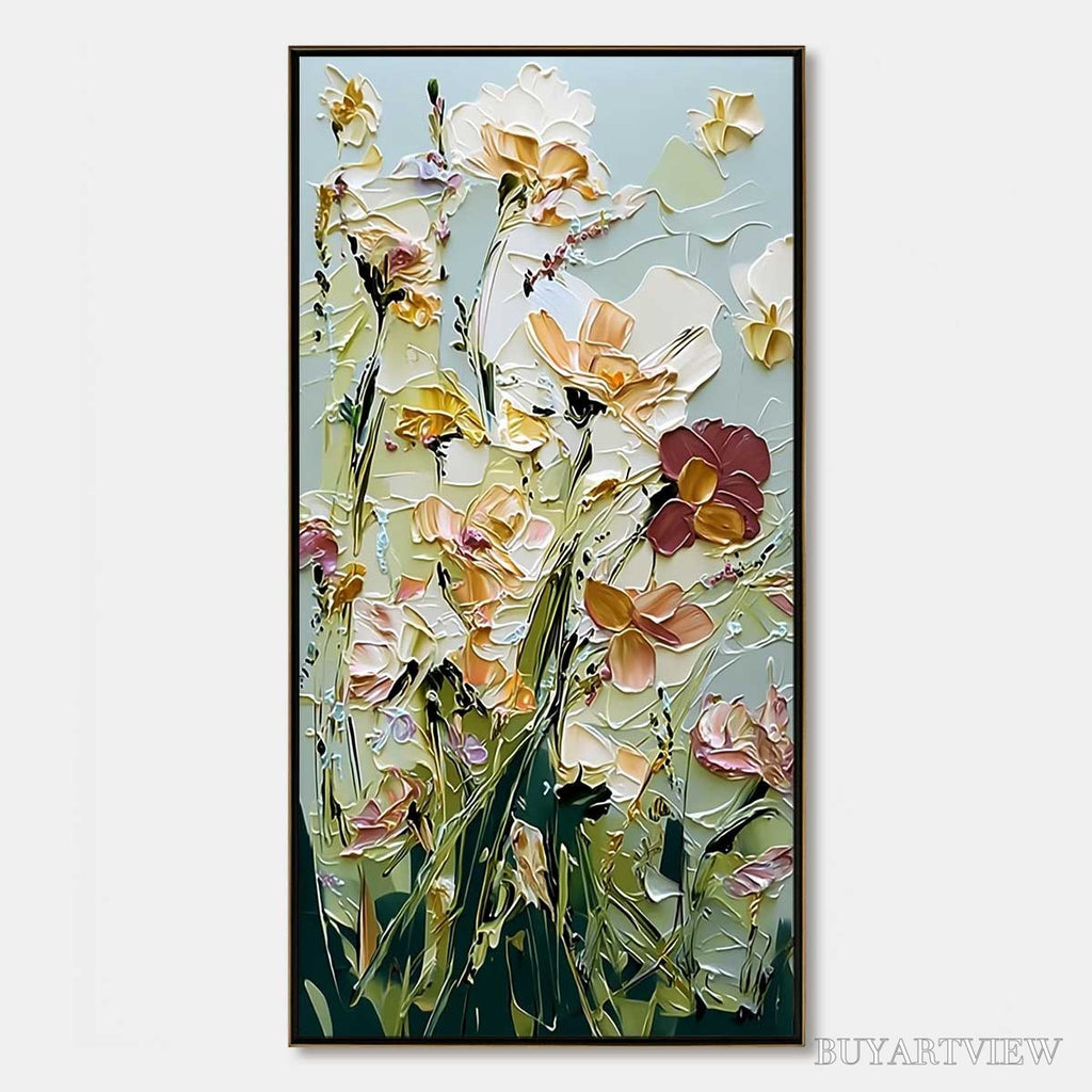 ARTOVITAS Garden Serenade Impasto Floral Painting | Textured Oil - image 1