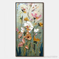 ARTOVITAS Garden Whispers – Vertical Palette Knife Floral Impasto - image 1