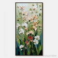 ARTOVITAS Spring'S Embrace – Vertical Impasto Wildflower Meadow Painting - image 1