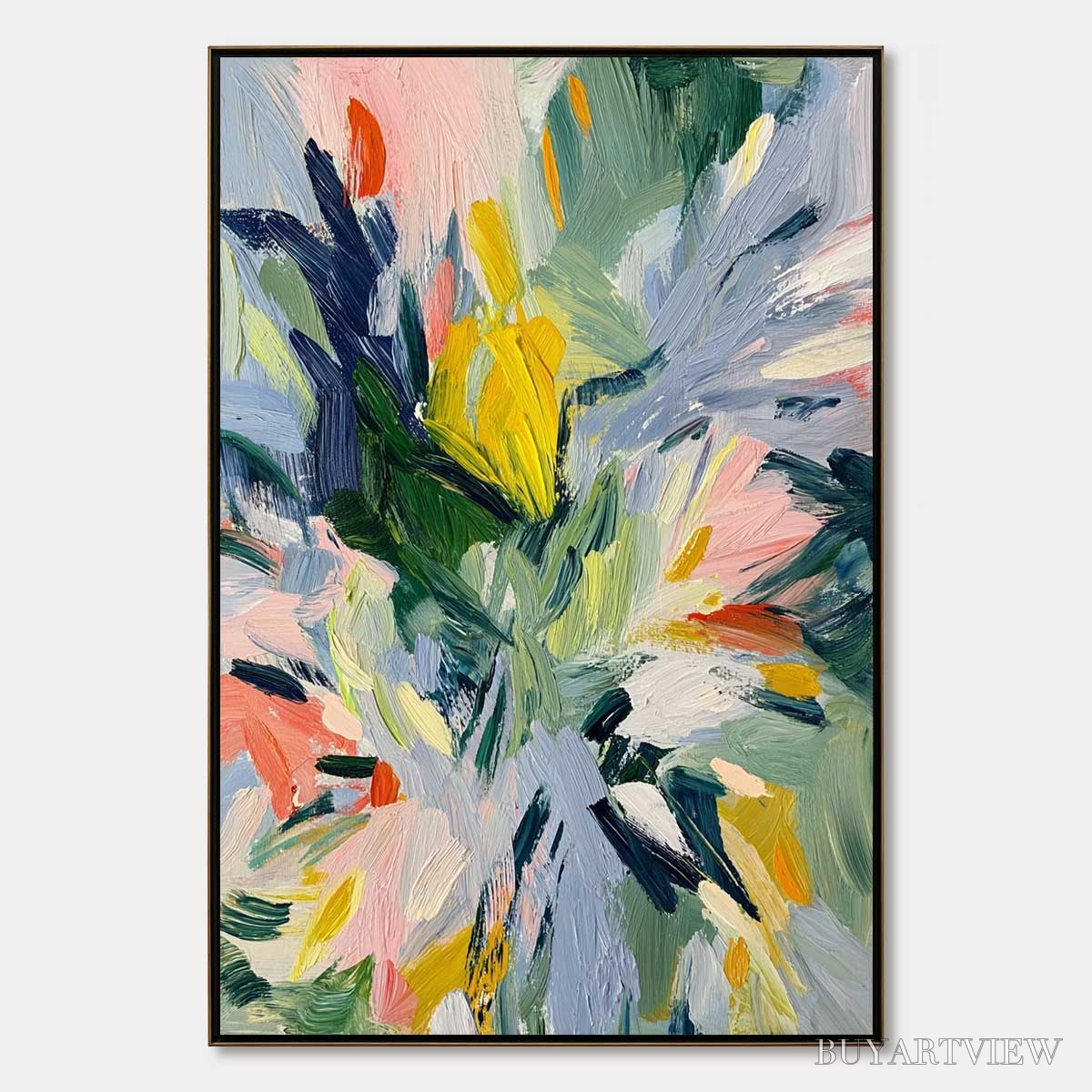 ARTOVITAS Wildflower Symphony – Colorful Textured Abstract Floral Oil Painting - image 1