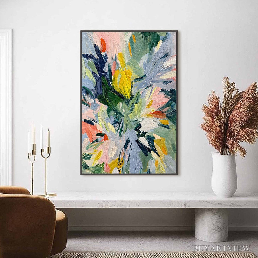 ARTOVITAS Wildflower Symphony – Colorful Textured Abstract Floral Oil Painting - image 2