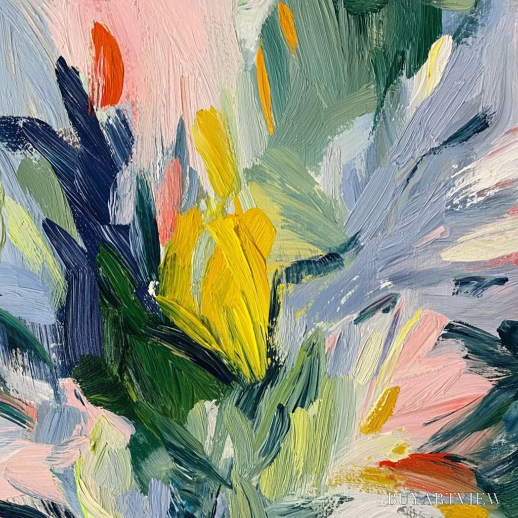 ARTOVITAS Wildflower Symphony – Colorful Textured Abstract Floral Oil Painting - image 3