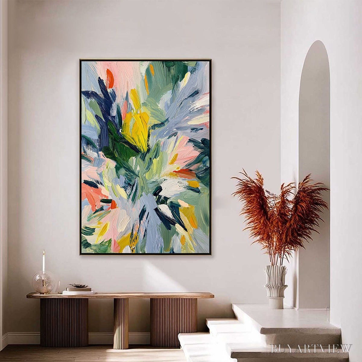 ARTOVITAS Wildflower Symphony – Colorful Textured Abstract Floral Oil Painting - image 4