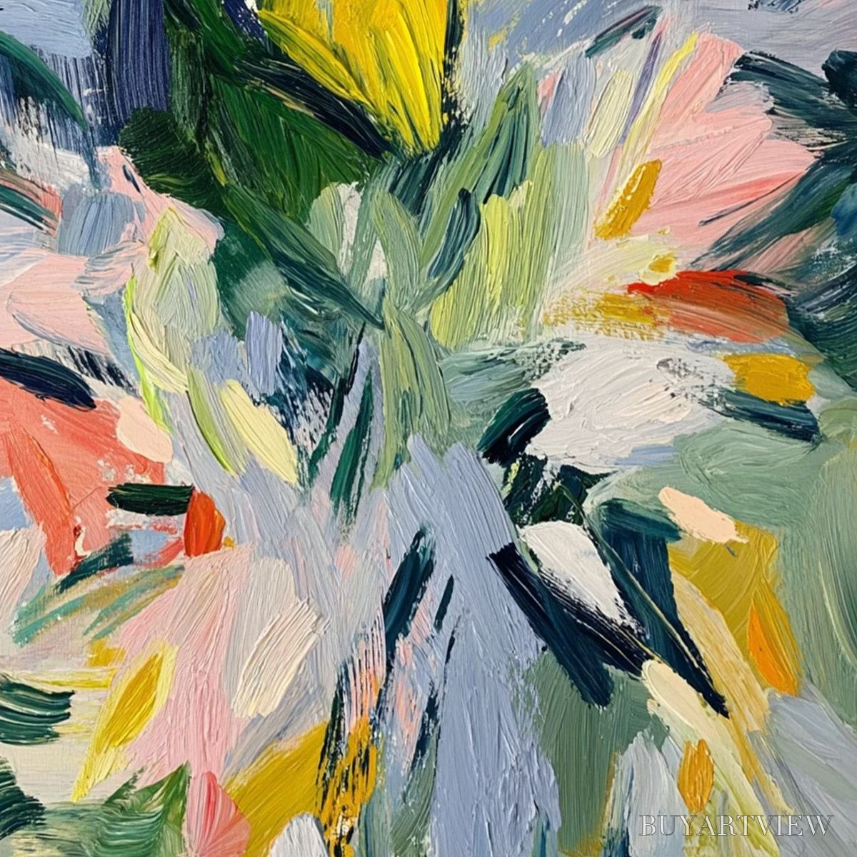 ARTOVITAS Wildflower Symphony – Colorful Textured Abstract Floral Oil Painting - image 5