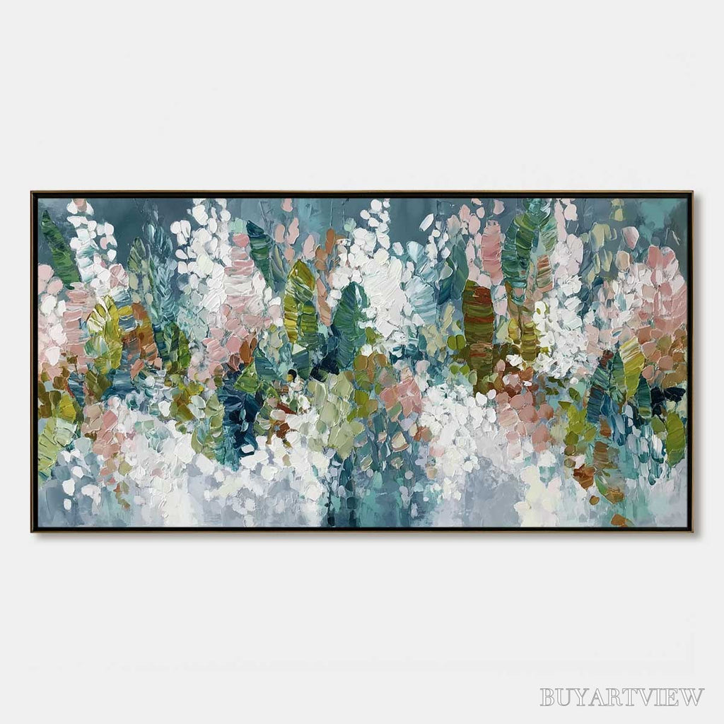 ARTOVITAS Blossom Reverie – Textured Abstract Floral Impasto Oil Painting - image 1