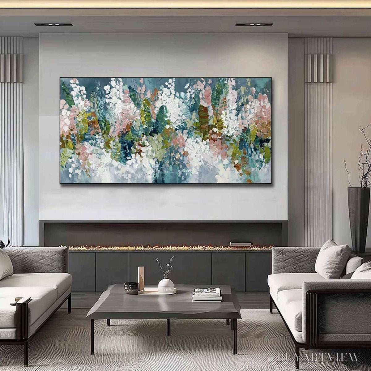 ARTOVITAS Blossom Reverie – Textured Abstract Floral Impasto Oil Painting - image 2