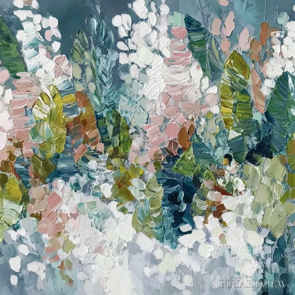 ARTOVITAS Blossom Reverie – Textured Abstract Floral Impasto Oil Painting - image 3