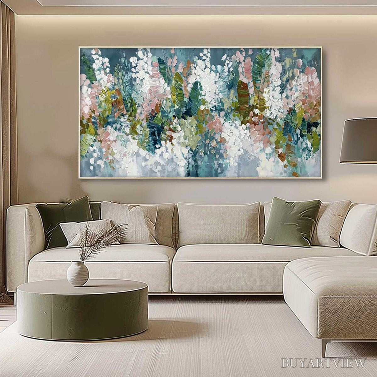 ARTOVITAS Blossom Reverie – Textured Abstract Floral Impasto Oil Painting - image 4