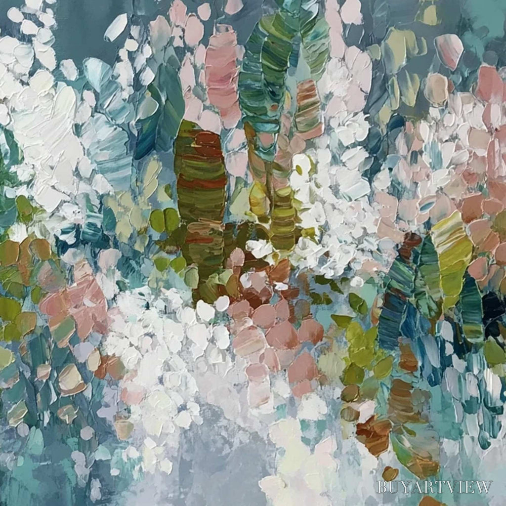 ARTOVITAS Blossom Reverie – Textured Abstract Floral Impasto Oil Painting - image 5