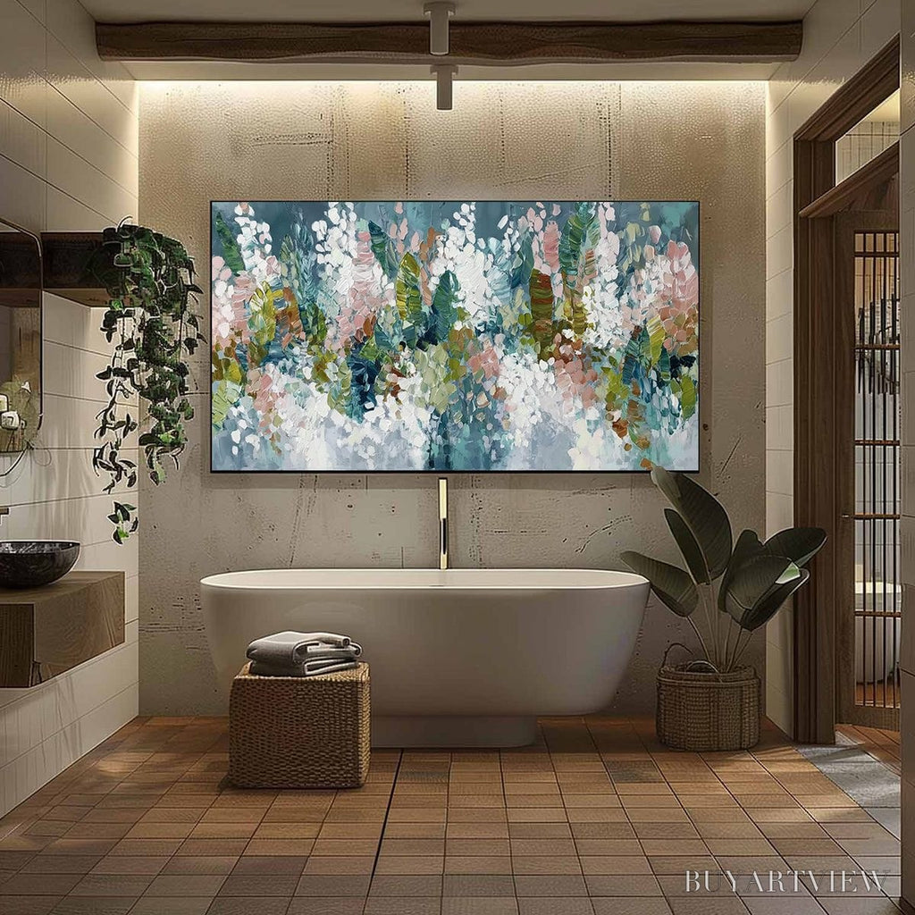 ARTOVITAS Blossom Reverie – Textured Abstract Floral Impasto Oil Painting - image 6