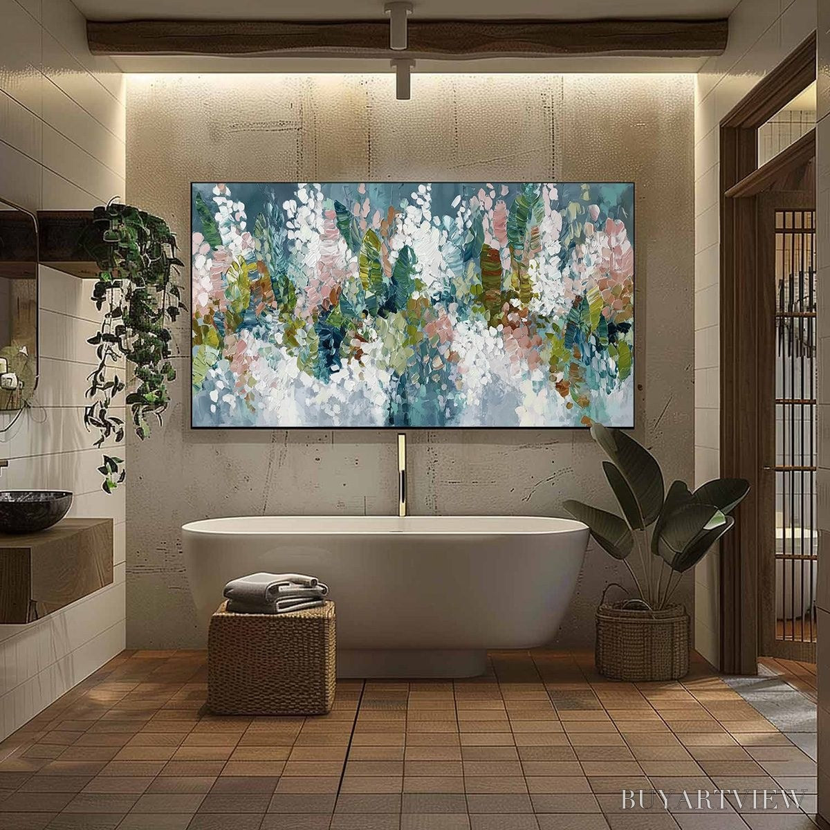 ARTOVITAS Blossom Reverie – Textured Abstract Floral Impasto Oil Painting - image 6