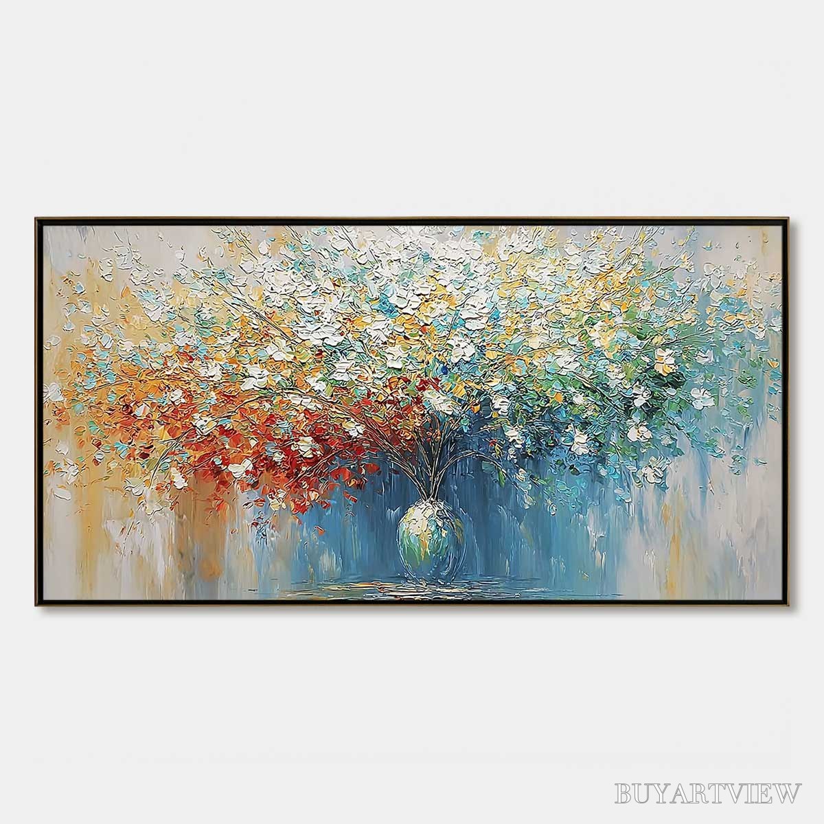 ARTOVITAS Symphony in Bloom – Vibrant Textured Palette Knife Floral Painting - image 1