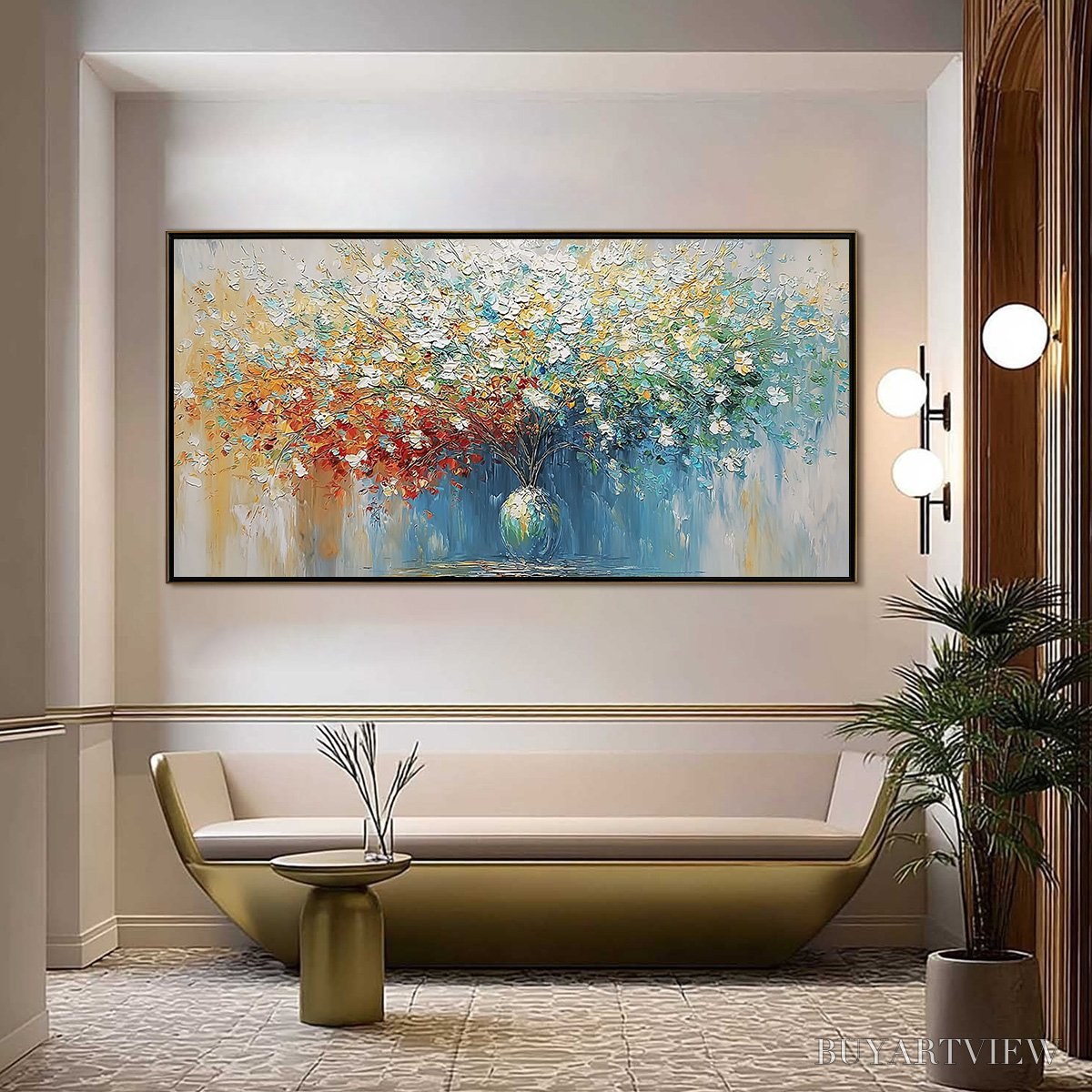 ARTOVITAS Symphony in Bloom – Vibrant Textured Palette Knife Floral Painting - image 2